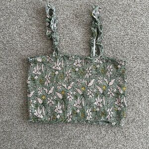 Aerie Jungle Thrills smocked crop top Size L
